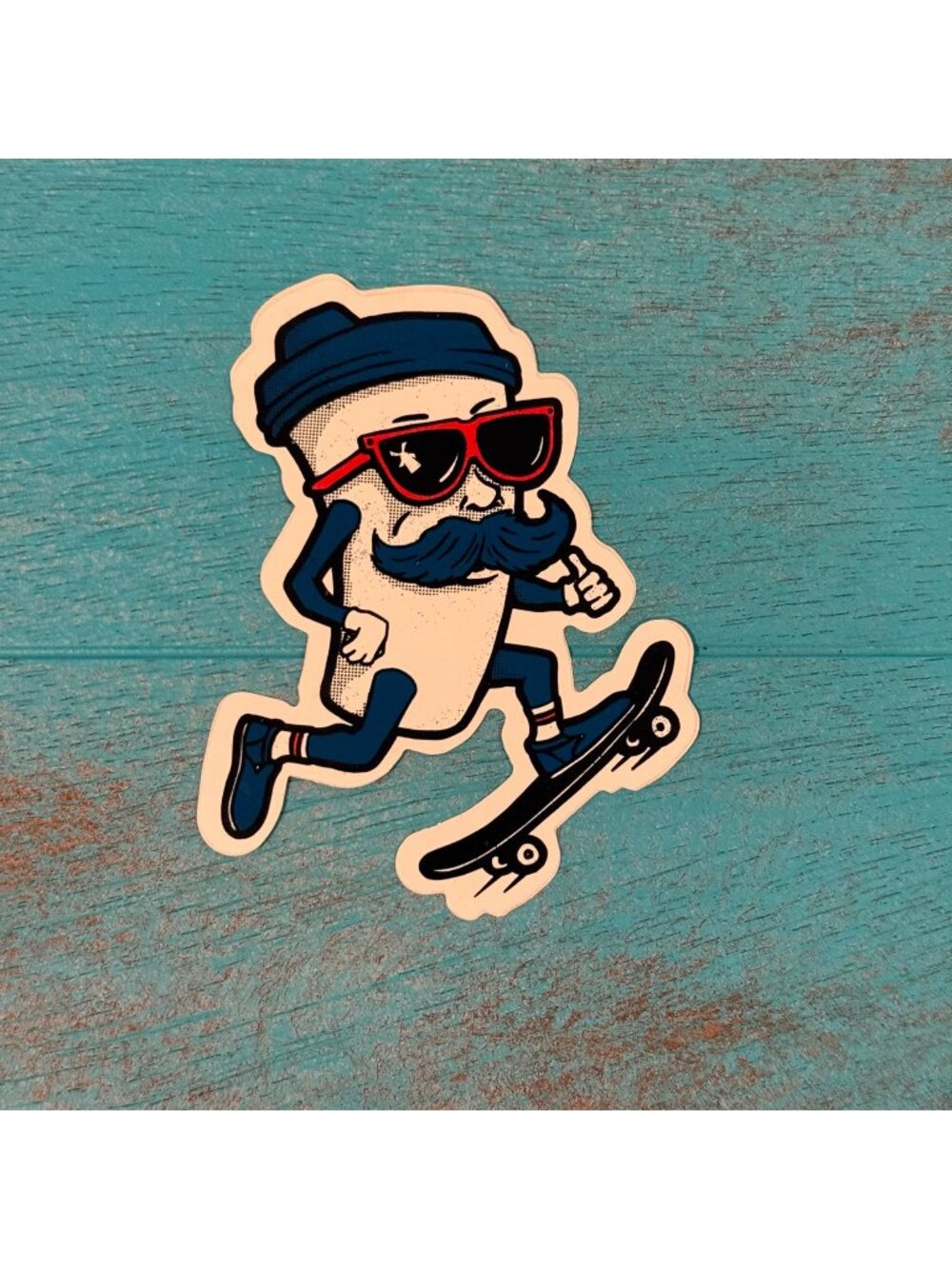 DUTCH Bros Sticker November 2015 Movember Mustache Coffee Skateboard Cup